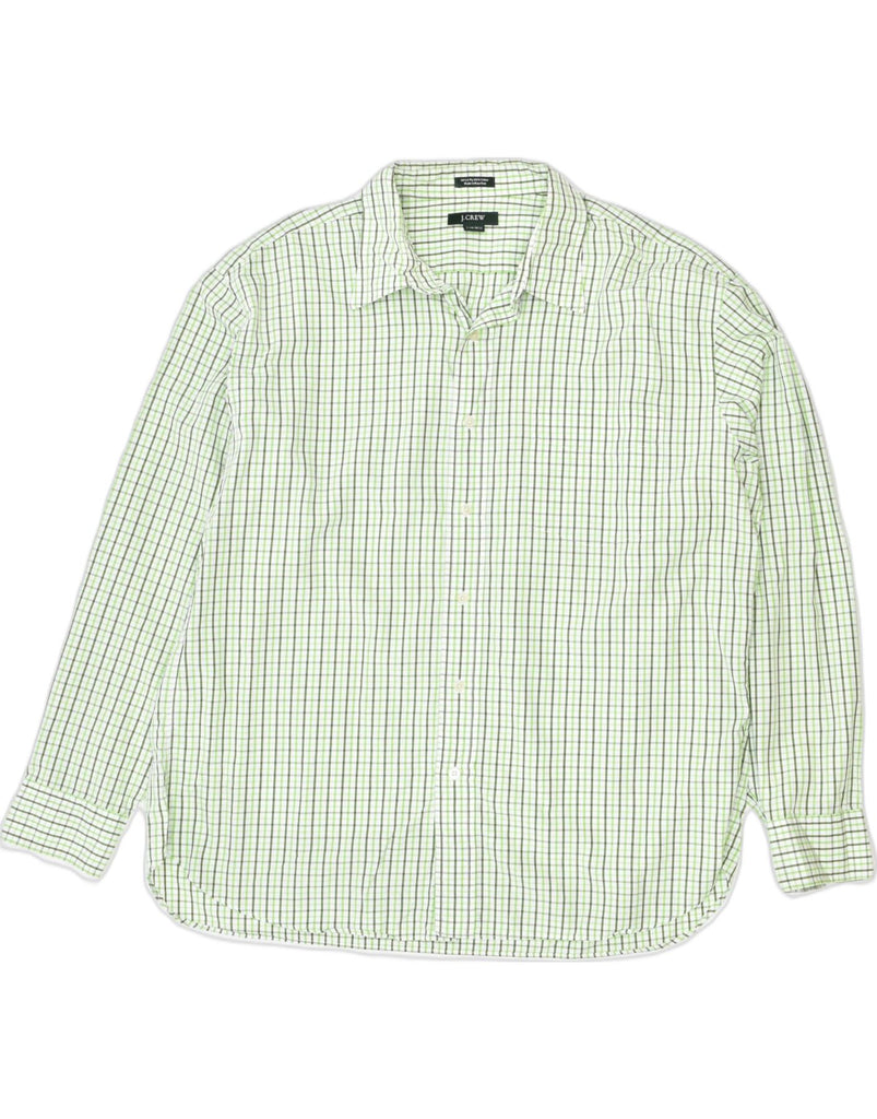 J. CREW Mens Shirt Size 16 1/2 Large Green Check Cotton | Vintage | Thrift | Second-Hand | Used Clothing | Messina Hembry 