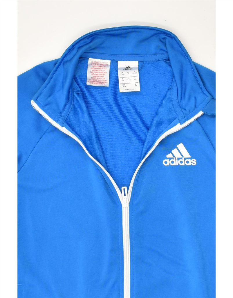 ADIDAS Boys Tracksuit Top Jacket 11-12 Years Blue Polyester | Vintage Adidas | Thrift | Second-Hand Adidas | Used Clothing | Messina Hembry 