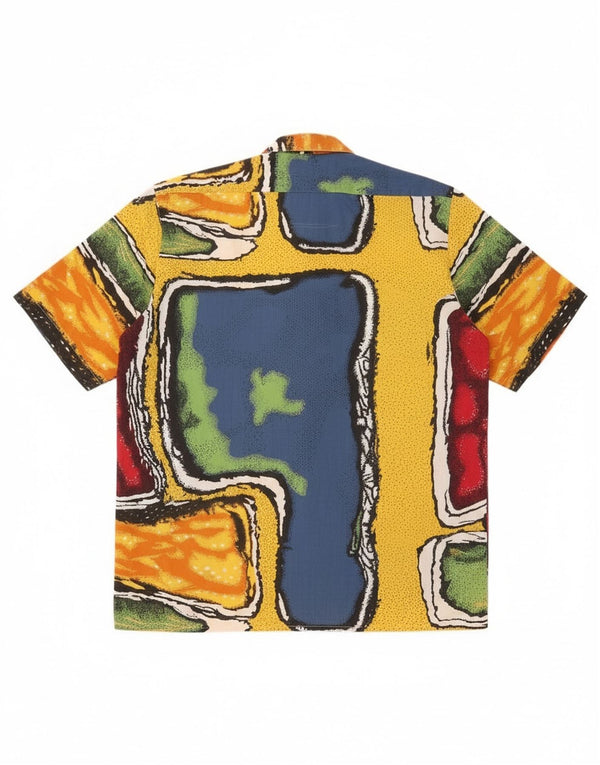 Vintage Mens Short Sleeve Shirt Size 41/42 Large Multicoloured Colourblock