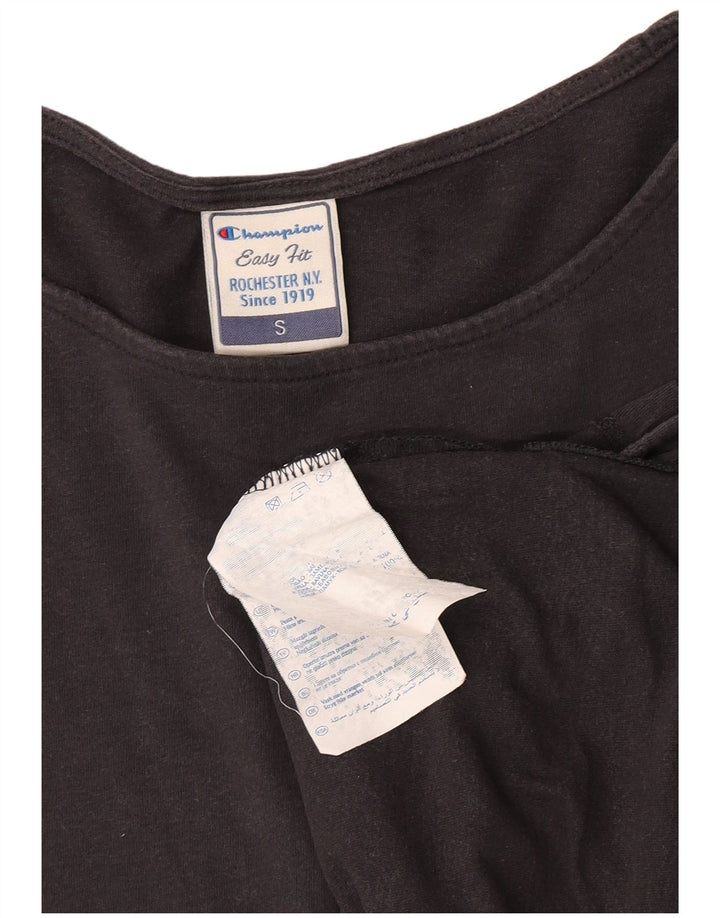 Champion Womens Easy Fit Top Long Sleeve UK 10 Small Grey Cotton