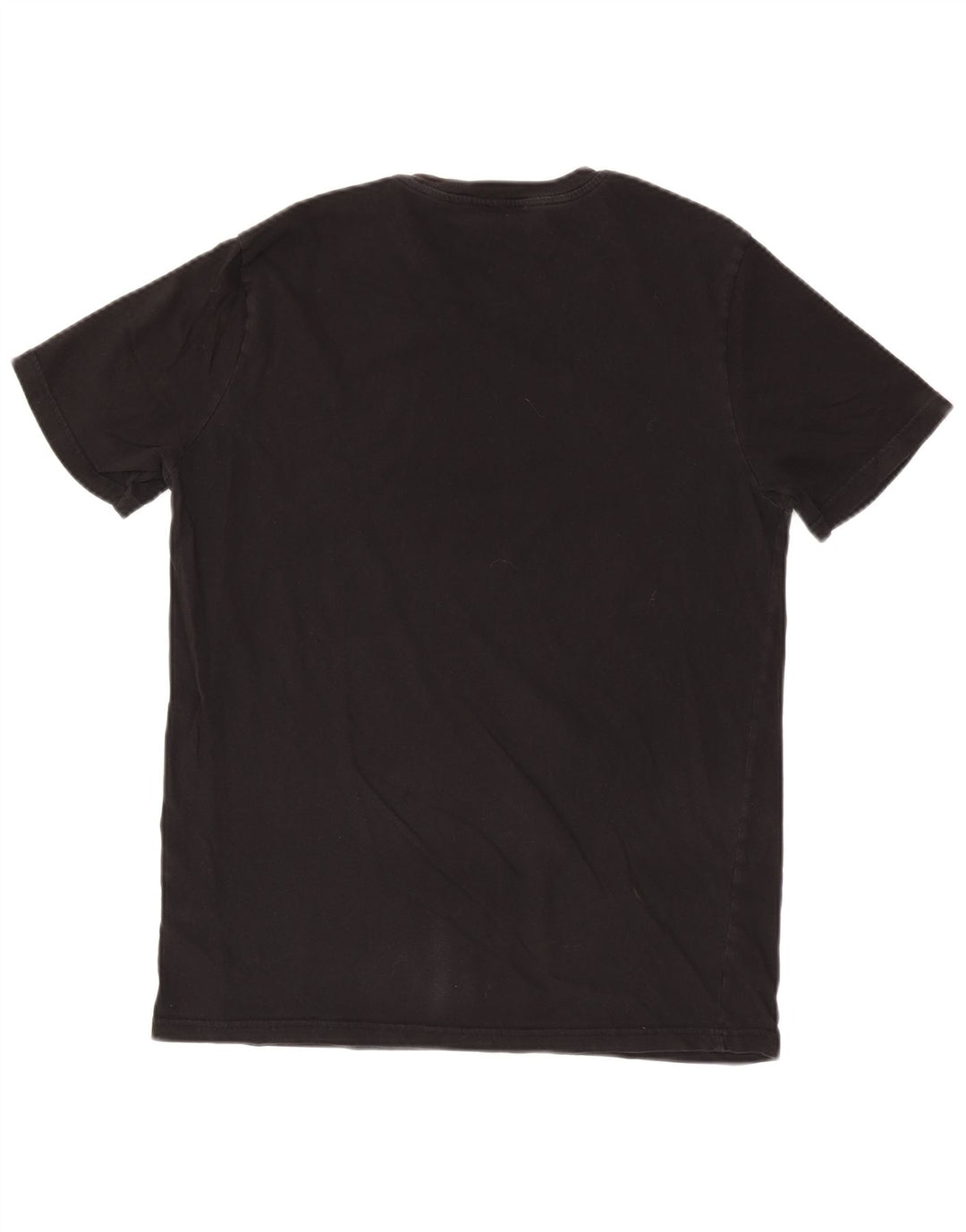 Benetton Mens T-Shirt Top Large Black Cotton