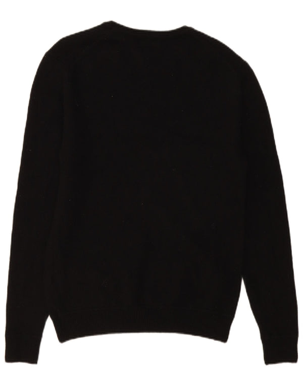 Superdry Mens Boat Neck Jumper Sweater Medium Black Wool