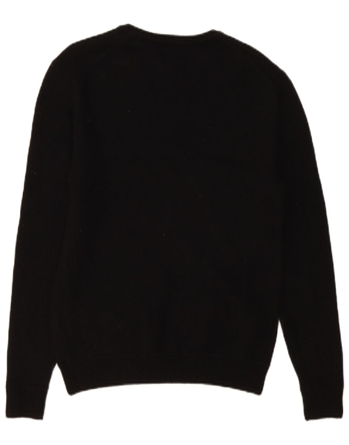 Superdry Mens Boat Neck Jumper Sweater Medium Black Wool