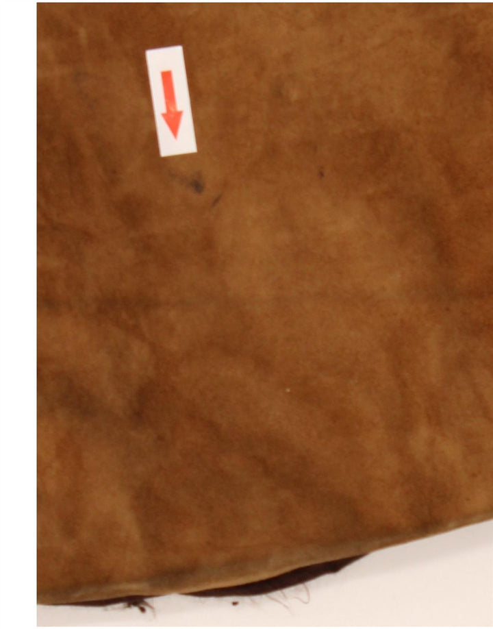 Vintage Womens Suede Jacket UK 12 Medium Brown Colourblock