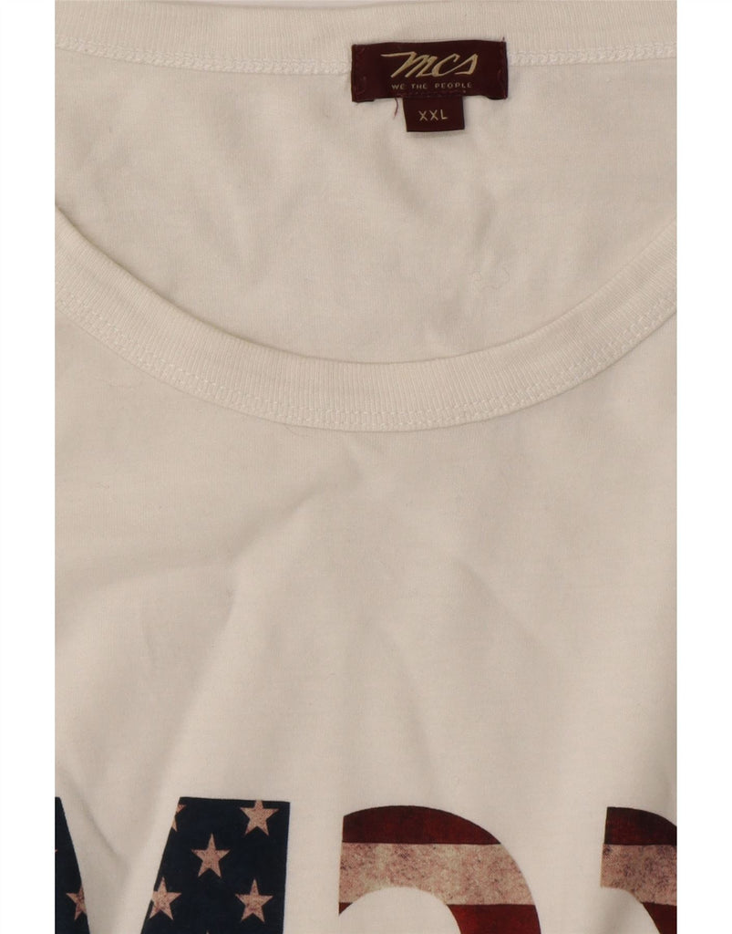 MARLBORO CLASSICS Mens Graphic T-Shirt Top 2XL White Cotton Vintage Marlboro Classics and Second-Hand Marlboro Classics from Messina Hembry 