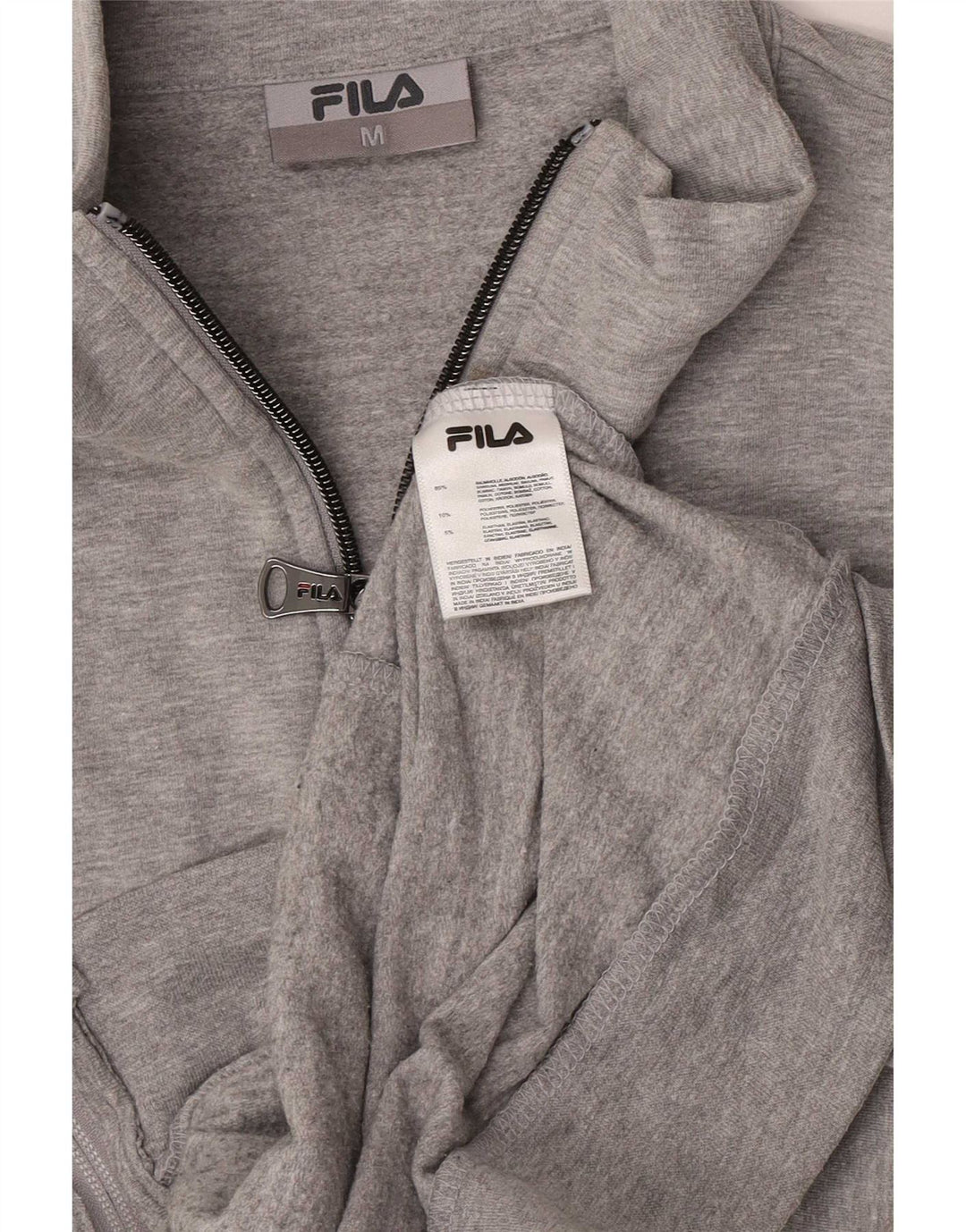 Fila Womens Graphic Tracksuit Top Jacket UK 12 Medium Grey Colourblock