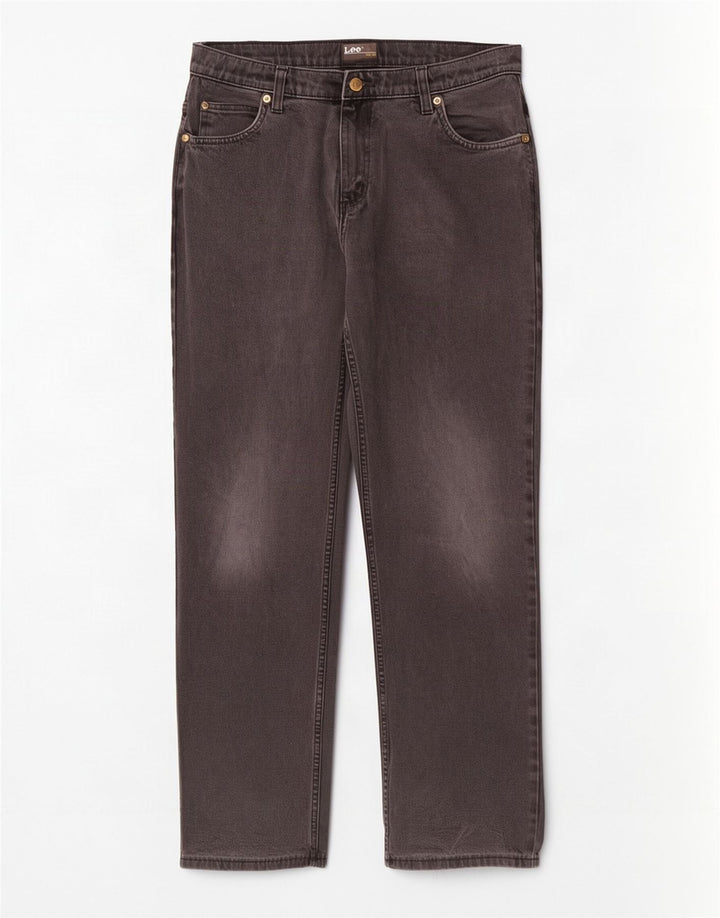 Lee Mens Brooklyn Straight Jeans W33 L31 Black Cotton