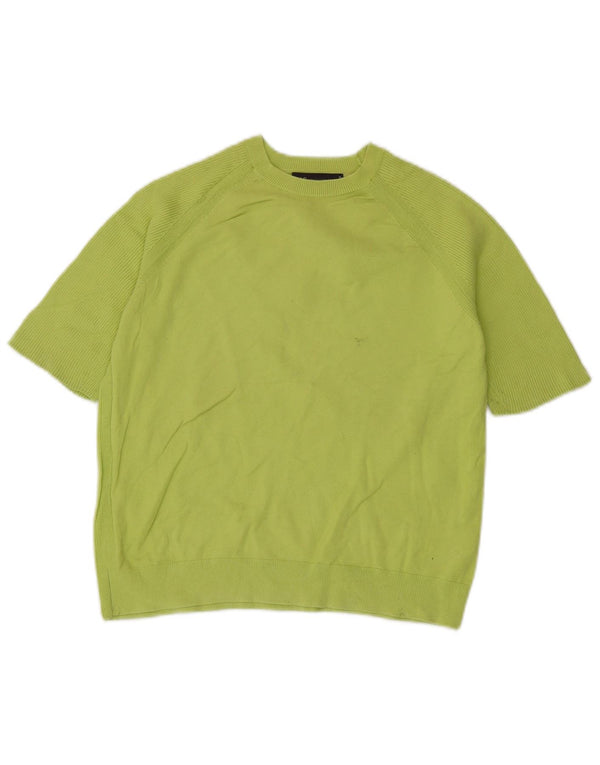 Marks & Spencer Womens Crew Neck Jumper Sweater UK 12 Medium Green