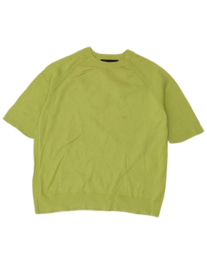 Marks & Spencer Womens Crew Neck Jumper Sweater UK 12 Medium Green