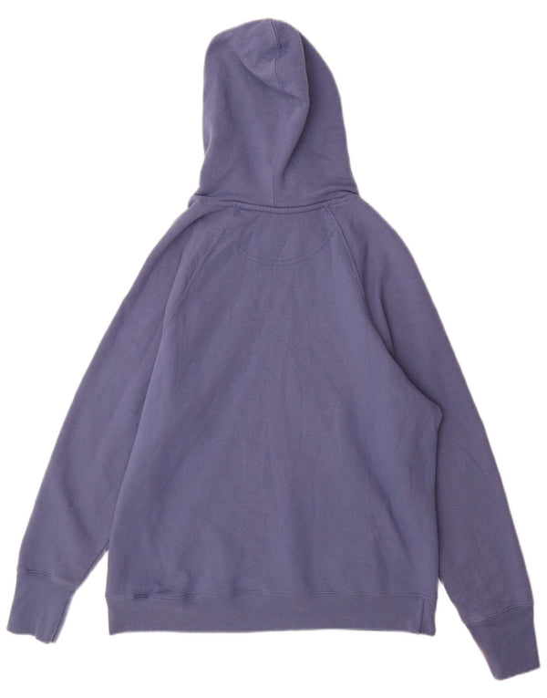 Champion Womens Graphic Hoodie Jumper UK 16 Large Blue Cotton