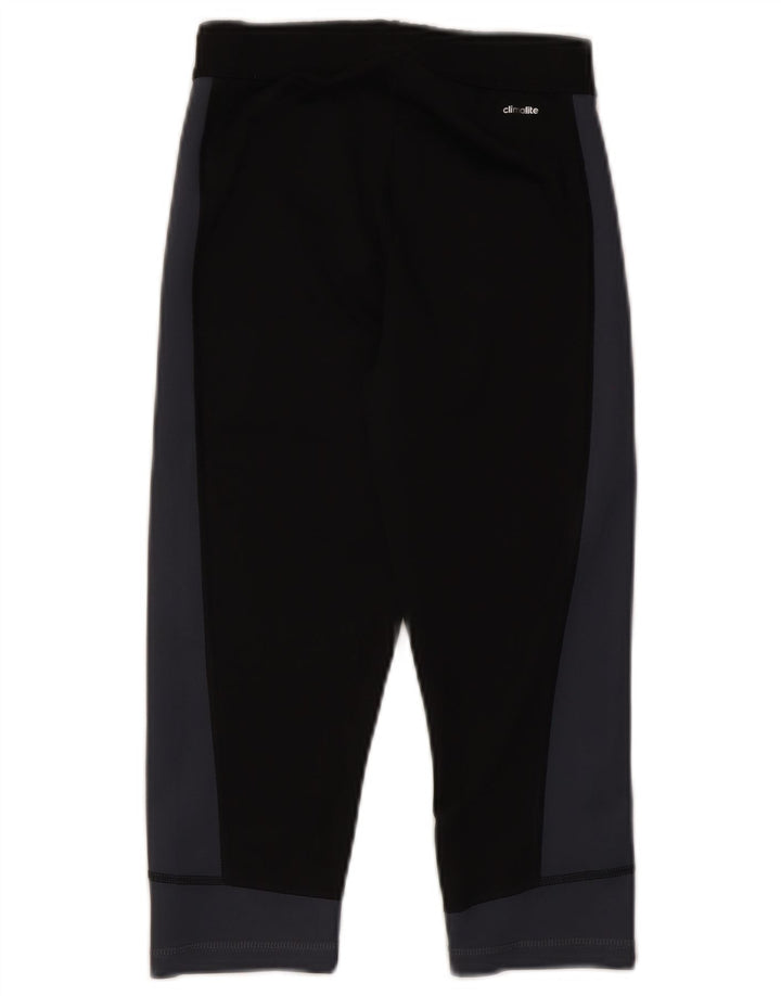 Adidas Womens Capri Leggings UK 8/10 Small Black Colourblock Polyester