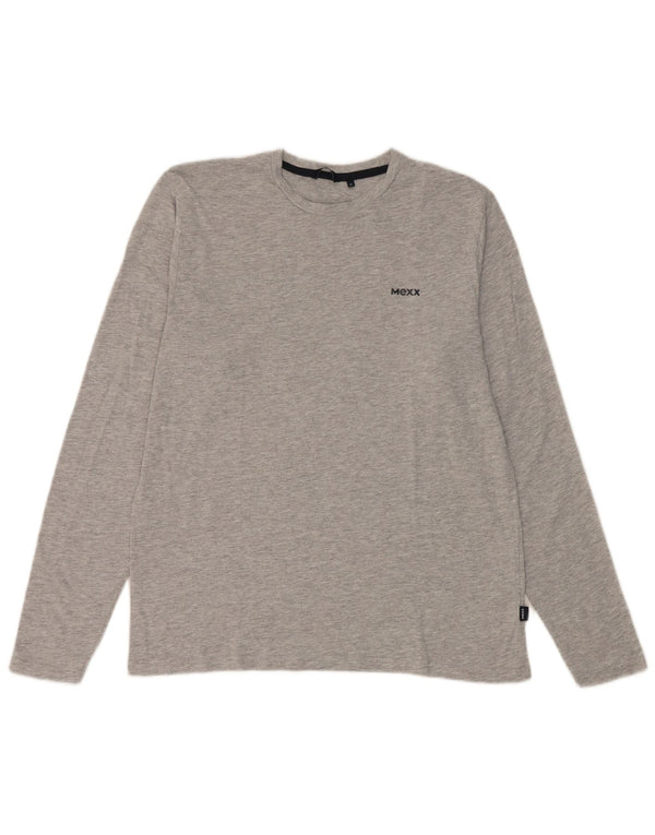 Mexx Mens Regular Fit Top Long Sleeve XL Grey Flecked Cotton