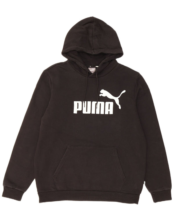 Puma Mens Graphic Hoodie Jumper Medium Black Cotton