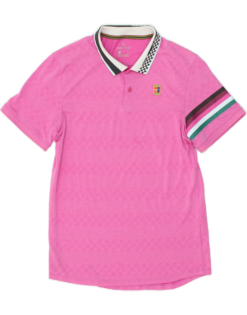 NIKE Mens Dri Fit Polo Shirt Small Pink Polyester | Vintage Nike | Thrift | Second-Hand Nike | Used Clothing | Messina Hembry 