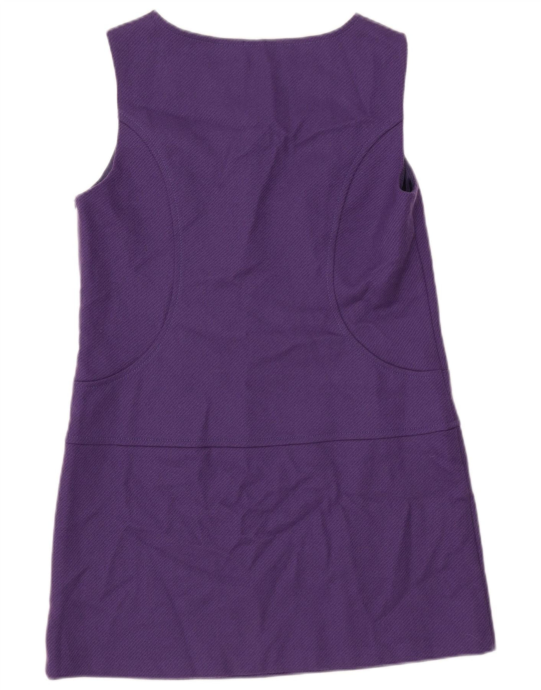 Benetton Womens Sleeveless Shift Dress UK 14 Large Purple Wool