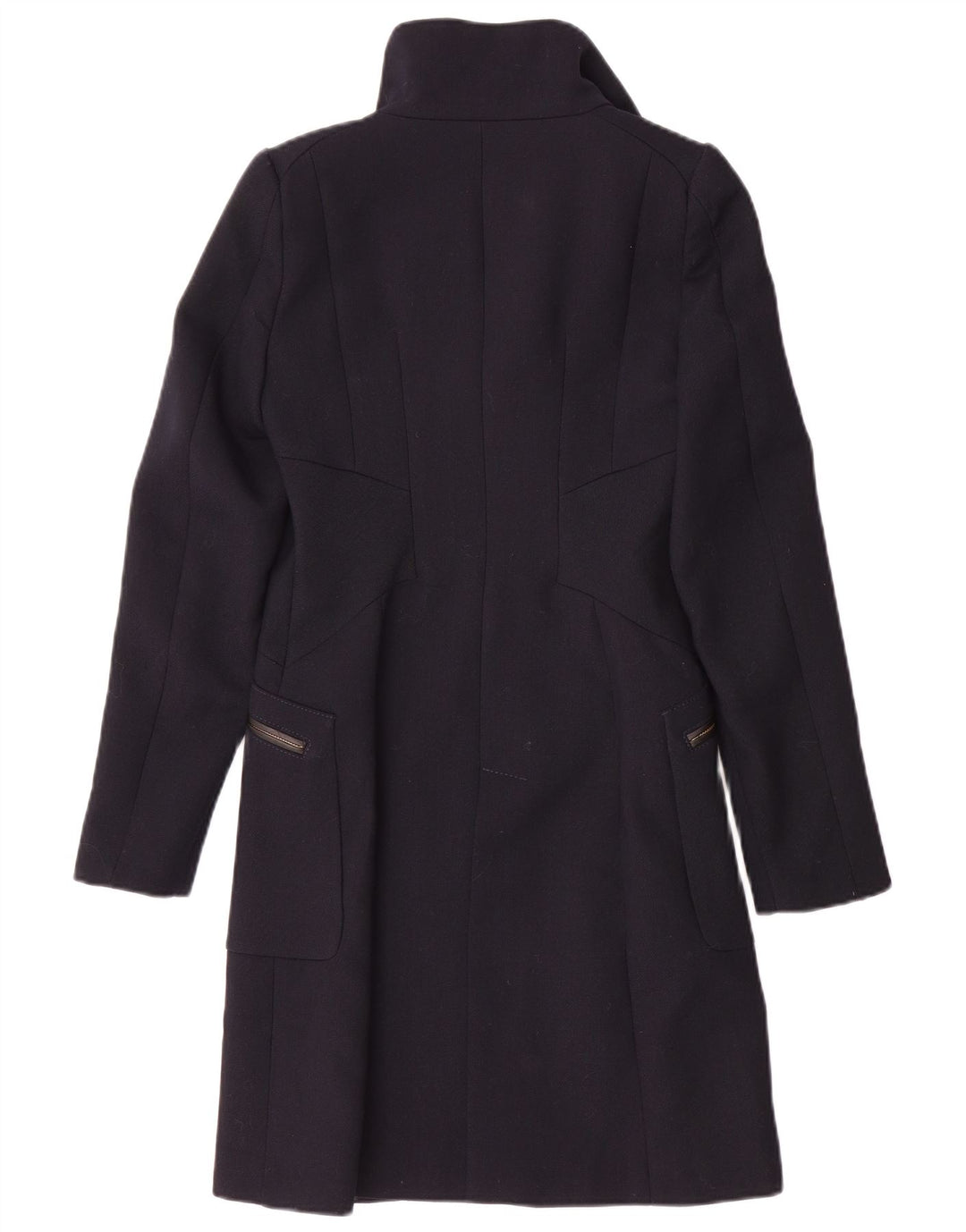 Zara Womens Overcoat UK 6 XS Navy Blue