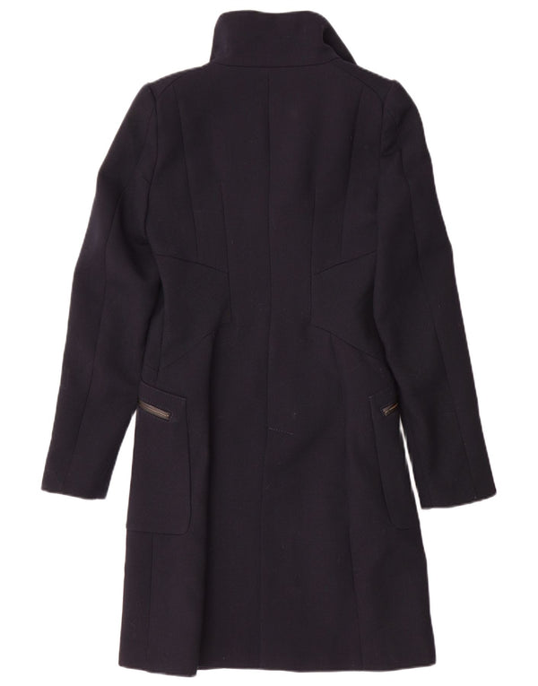 Zara Womens Overcoat UK 6 XS Navy Blue