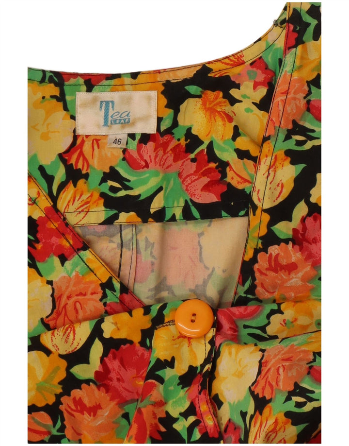 VINTAGE Womens 3 Button Blazer Jacket IT 46 Large Multicoloured Floral