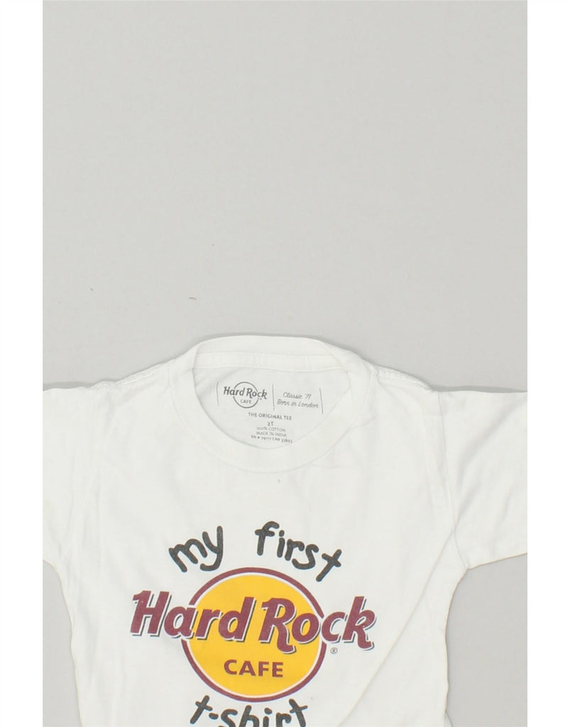 HARD ROCK Baby Boys Florence Graphic T-Shirt Top 18-24 Months White Cotton | Vintage Hard Rock | Thrift | Second-Hand Hard Rock | Used Clothing | Messina Hembry 