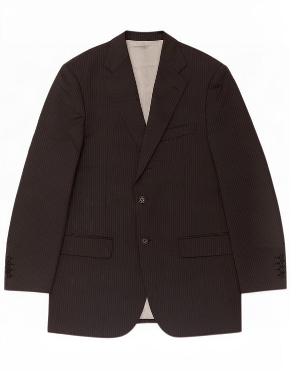 Marks & Spencer Mens 2 Button Blazer Jacket UK 38 Medium Black Pinstripe
