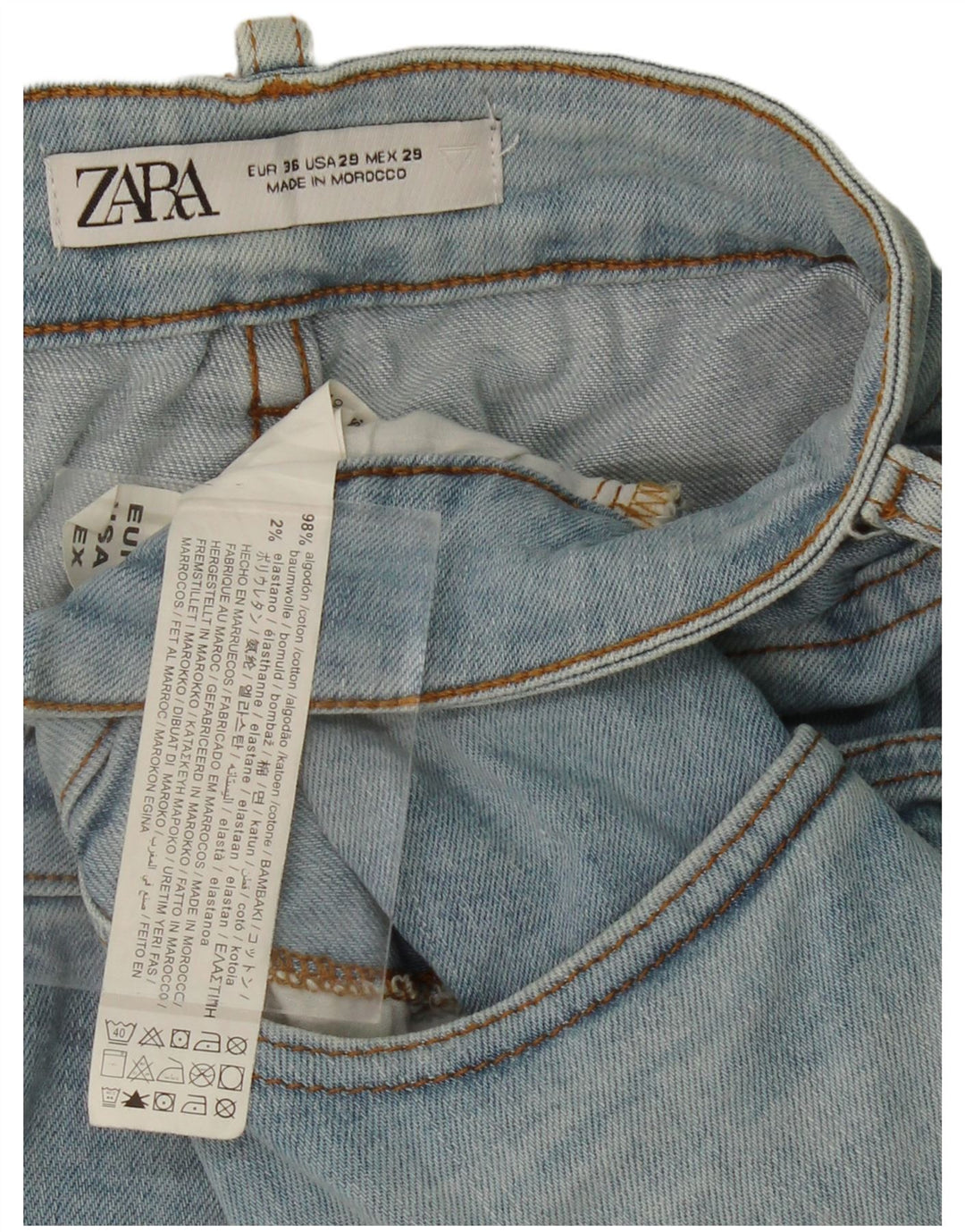 ZARA Womens Slim Jeans W29 L26 Blue Cotton