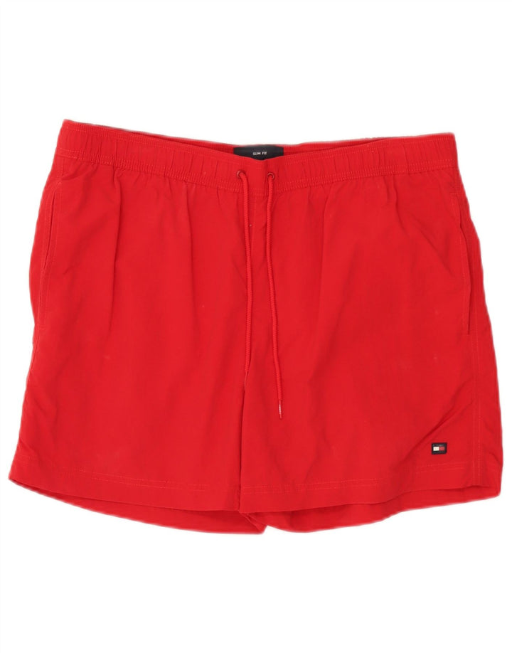 Tommy Hilfiger Mens Slim Fit Swimming Shorts XL Red Polyamide