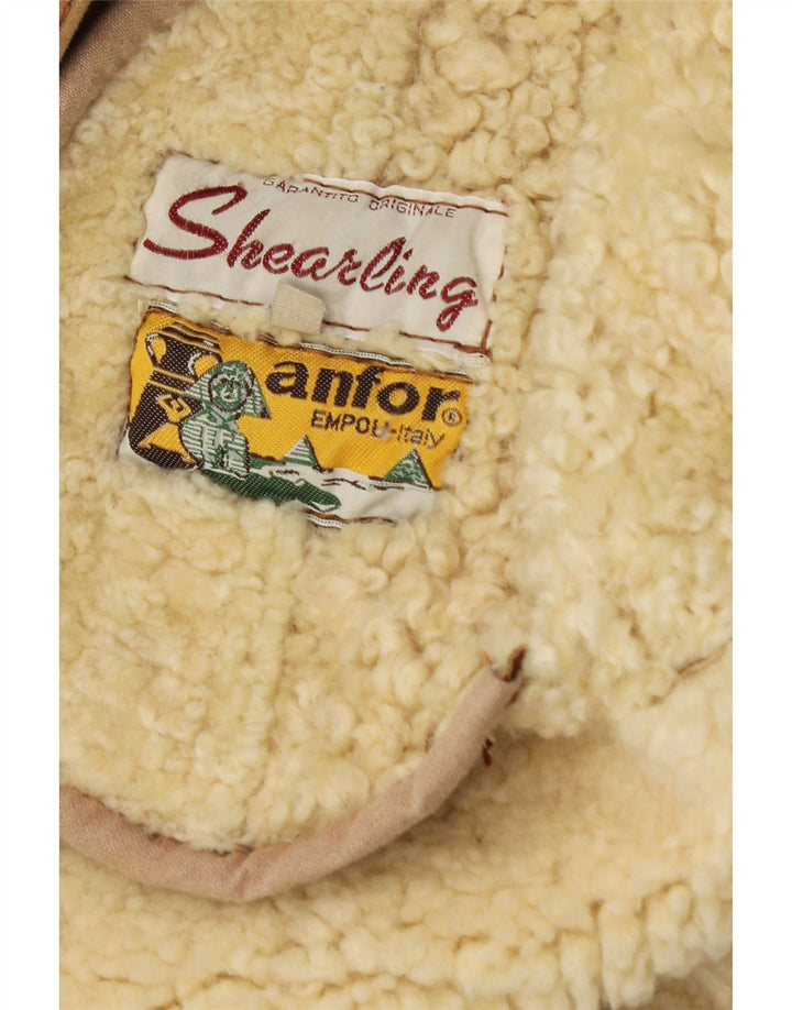 Anfor Womens Shearling Jacket IT 44 Medium Brown Shearling