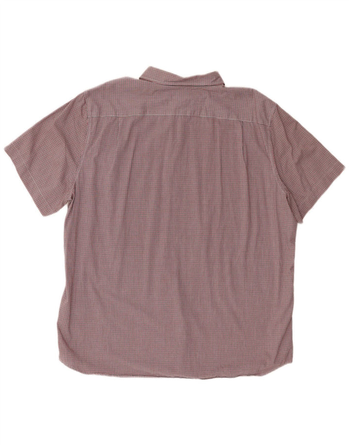 Lacoste Mens Short Sleeve Regular Fit Shirt 2XL Red Gingham Cotton