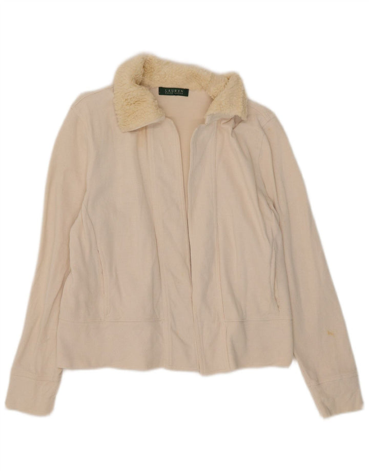 Ralph Lauren Womens Open Cardigan Sweater UK 14 Medium Beige