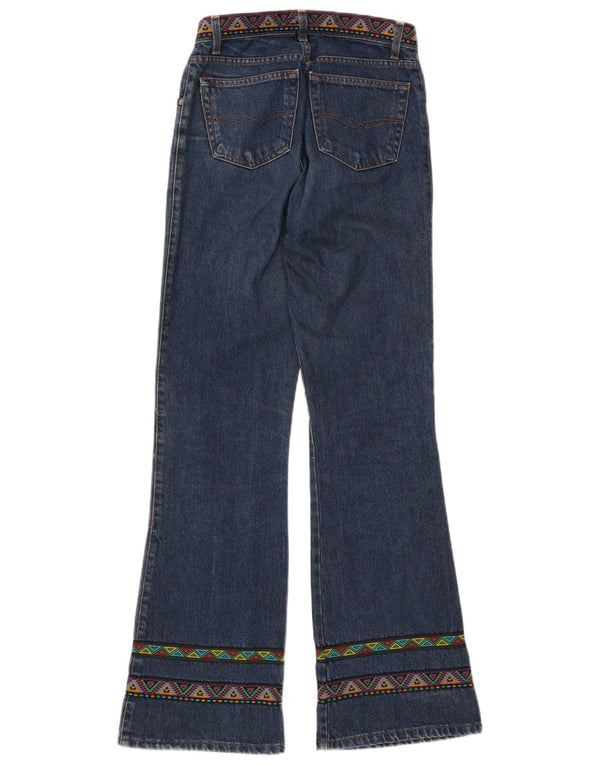 ESISTO Womens Bootcut Jeans IT 44 Medium W30 L34 Blue Geometric Cotton