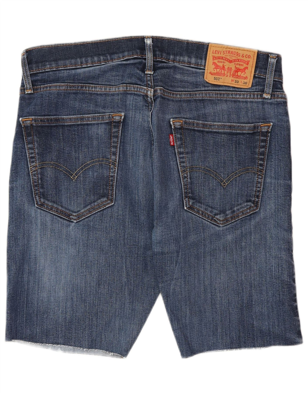 LEVI'S Mens 502 Denim Shorts W33 Medium Blue Cotton