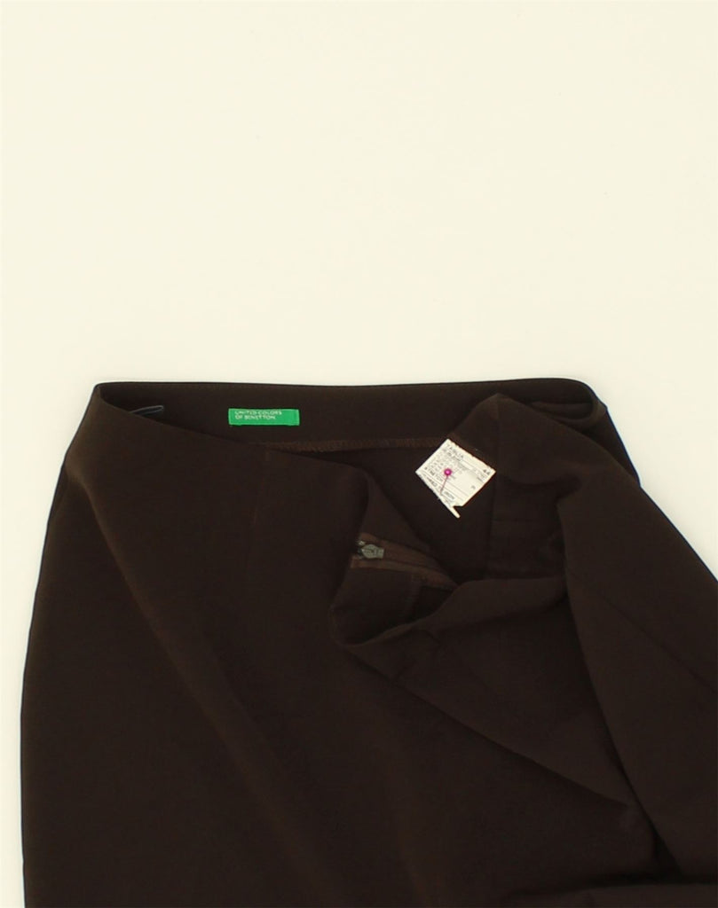 BENETTON Womens Straight Skirt IT 44 Medium W32 Brown Polyester | Vintage Benetton | Thrift | Second-Hand Benetton | Used Clothing | Messina Hembry 