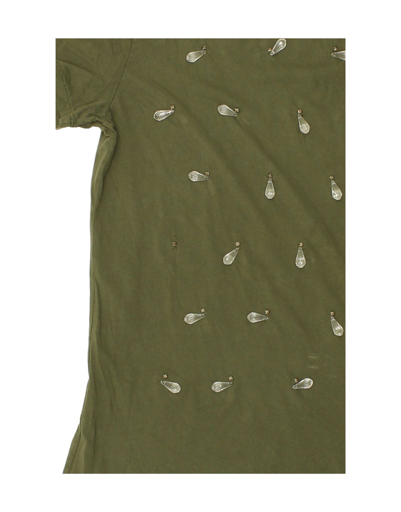 PINKO Womens T-Shirt Top UK 16 Large Green Cotton Vintage Pinko and Second-Hand Pinko from Messina Hembry 