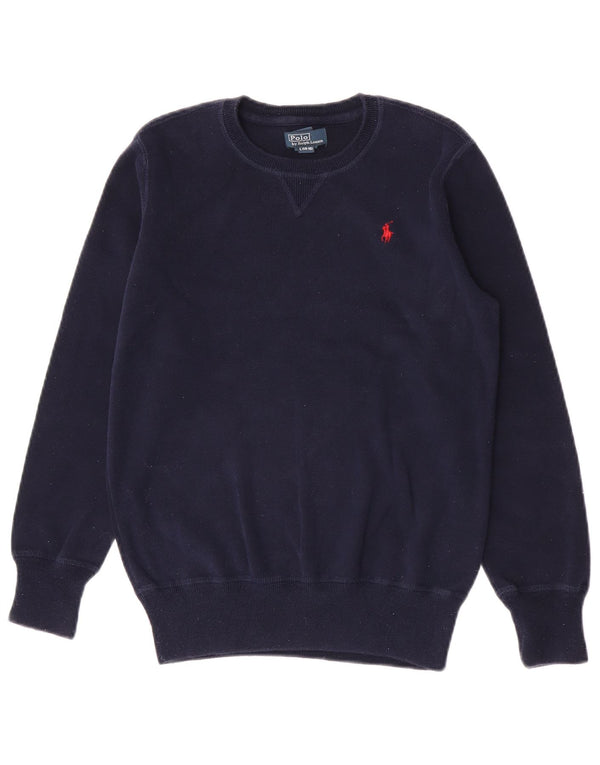 Polo Ralph Lauren Boys Sweatshirt Jumper 14-15 Years Large Navy Blue Cotton