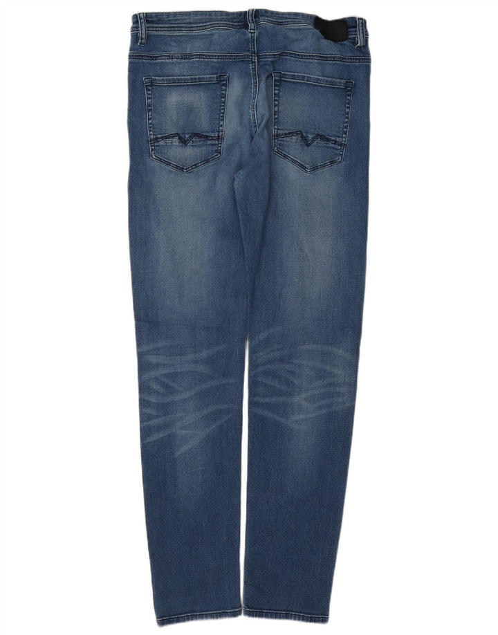 Hugo Boss Mens Tapered Jeans W34 L34 Blue Cotton