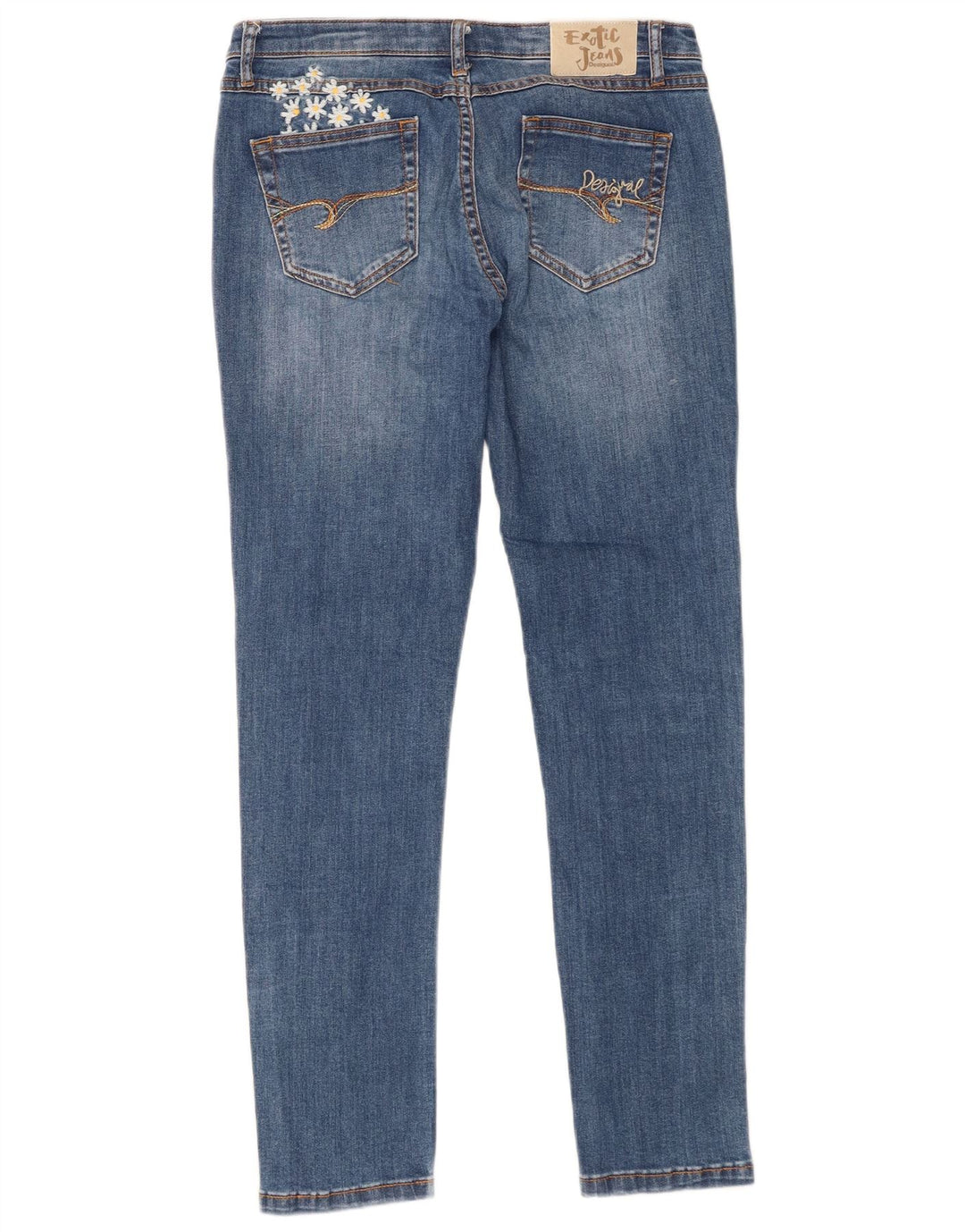 Desigual Womens Slim Jeans W30 L28 Blue Floral