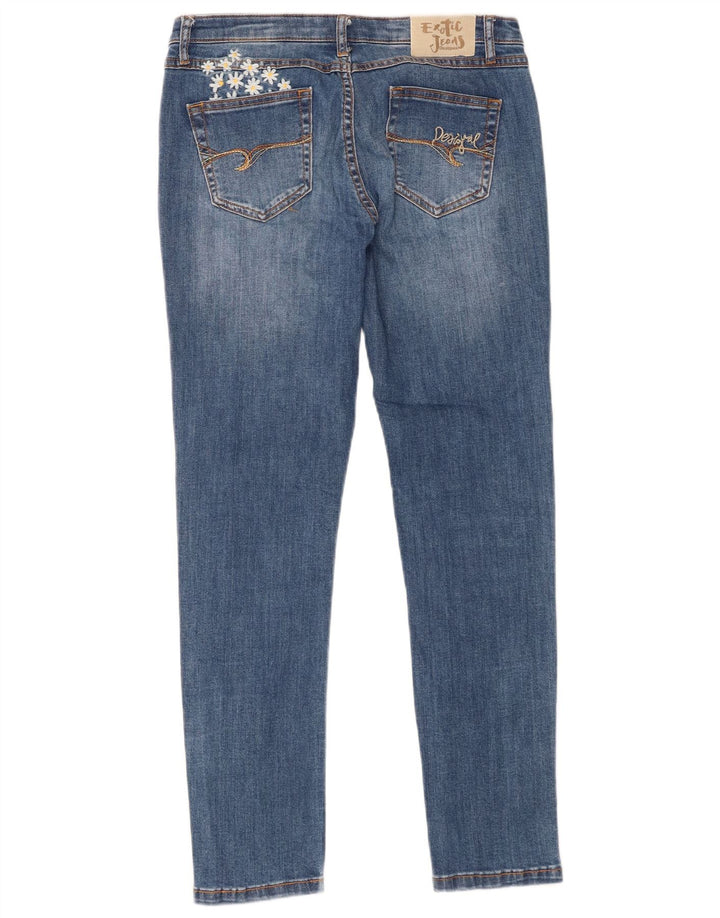 Desigual Womens Slim Jeans W30 L28 Blue Floral