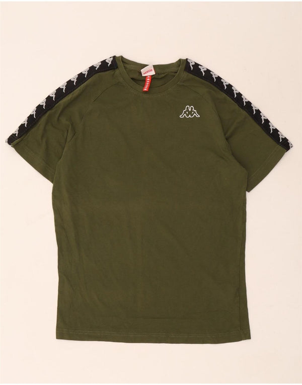 Kappa Mens Graphic T-Shirt Top Medium Green Colourblock Cotton