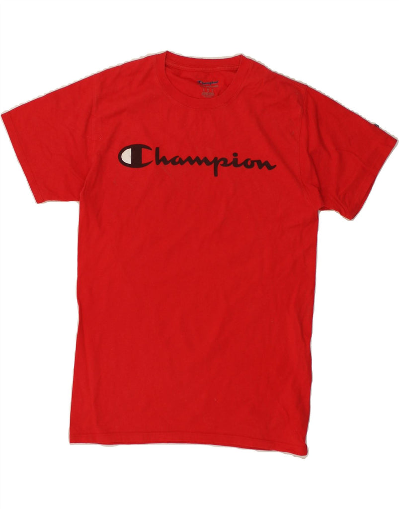 CHAMPION Mens Graphic T-Shirt Top Small Red Cotton | Vintage Champion | Thrift | Second-Hand Champion | Used Clothing | Messina Hembry 