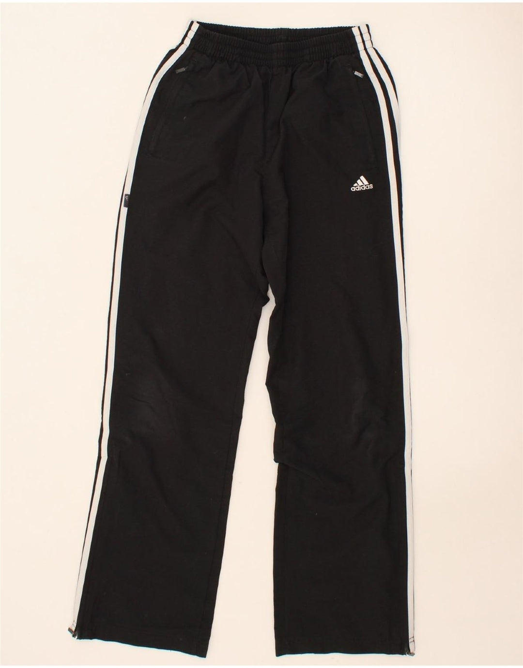 ADIDAS Boys Tracksuit Trousers 13-14 Years Black Polyester Vintage Adidas and Second-Hand Adidas from Messina Hembry 