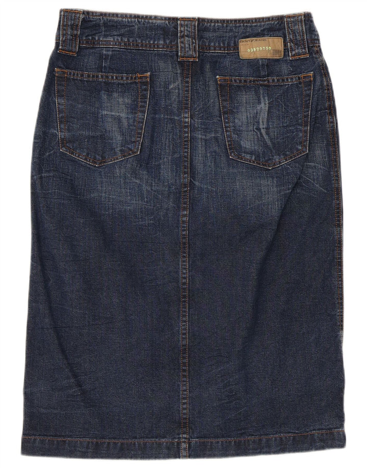 Dkny Womens Denim Skirt W28 Medium Blue Cotton