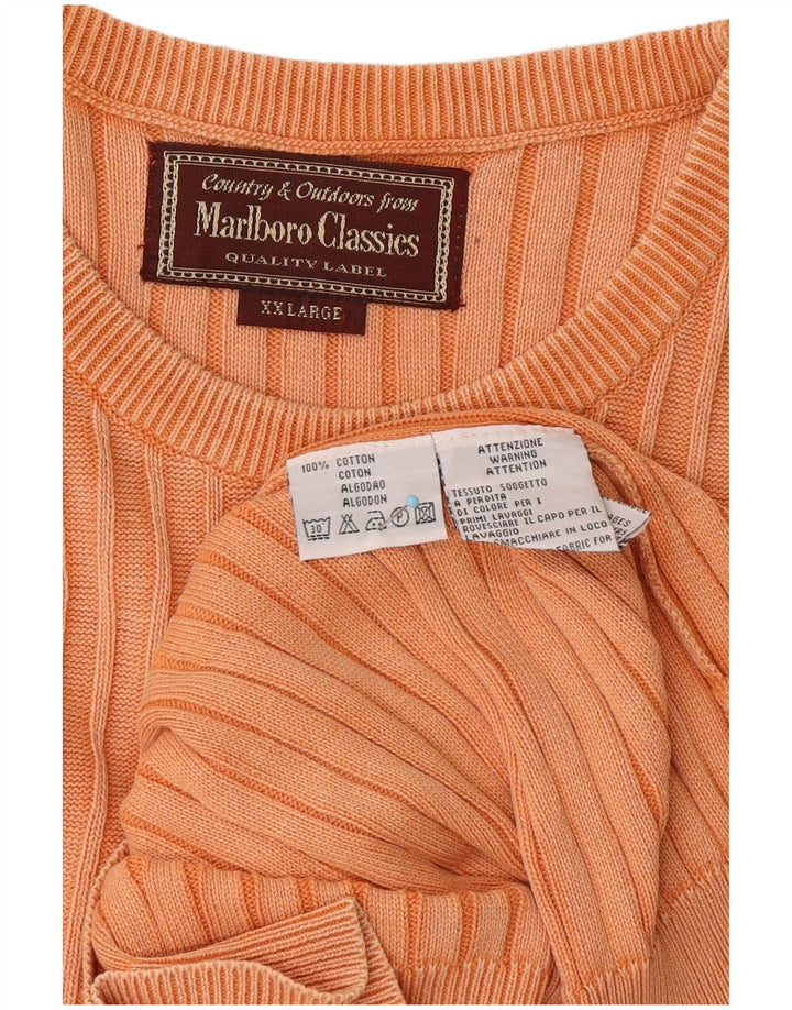 MARLBORO CLASSICS Mens Vest Tank Top 2XL Orange Cotton