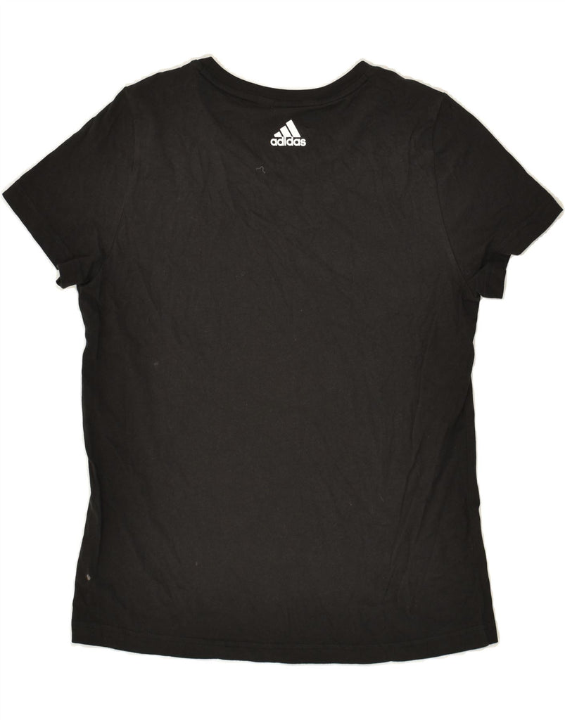 ADIDAS Womens Graphic T-Shirt Top UK 14 Large Black Vintage Adidas and Second-Hand Adidas from Messina Hembry 