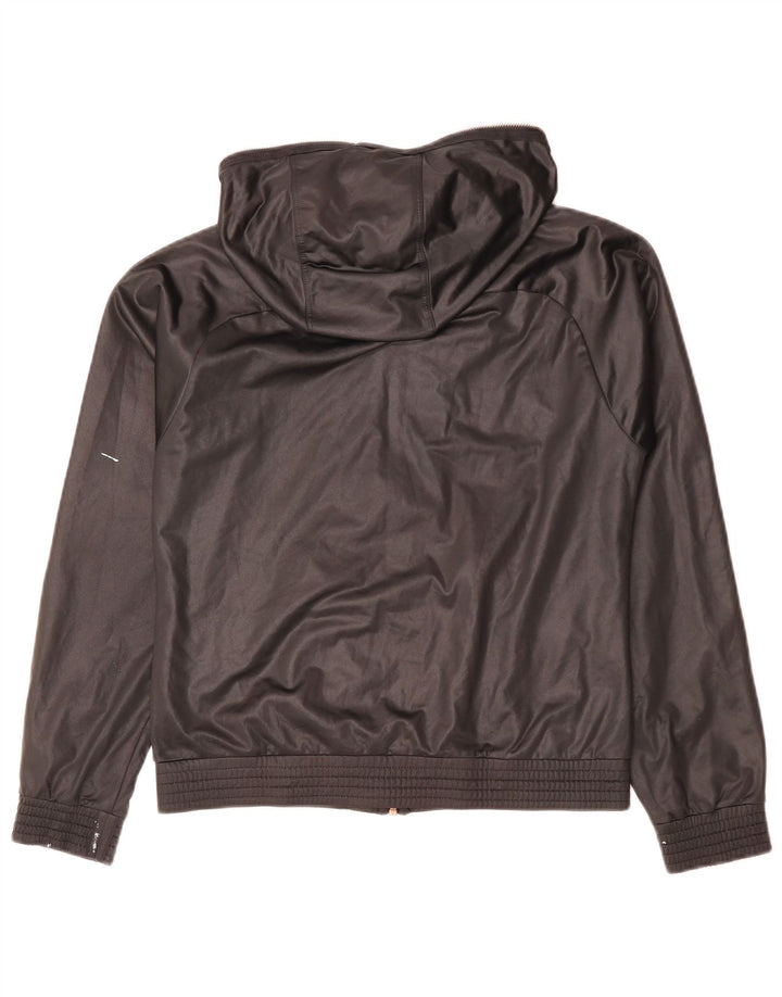 ADIDAS Womens Hooded Rain Jacket UK 10 Small Black Polyester