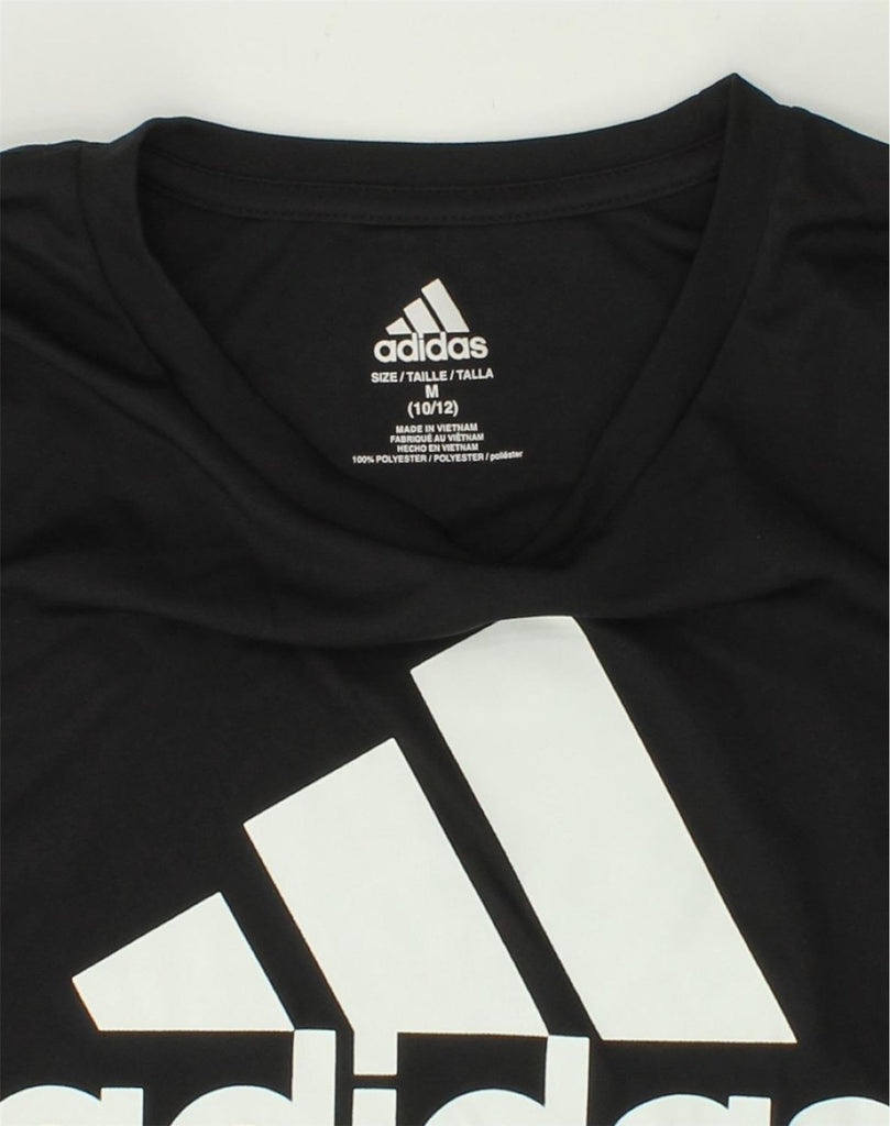 ADIDAS Boys Graphic T-Shirt Top 10-11 Years Medium  Black Polyester | Vintage Adidas | Thrift | Second-Hand Adidas | Used Clothing | Messina Hembry 