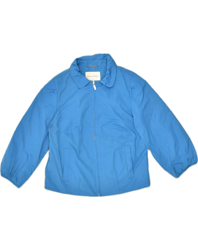 BANANA REPUBLIC Womens Bomber Jacket UK 14 Medium Blue Polyester | Vintage Banana Republic | Thrift | Second-Hand Banana Republic | Used Clothing | Messina Hembry 