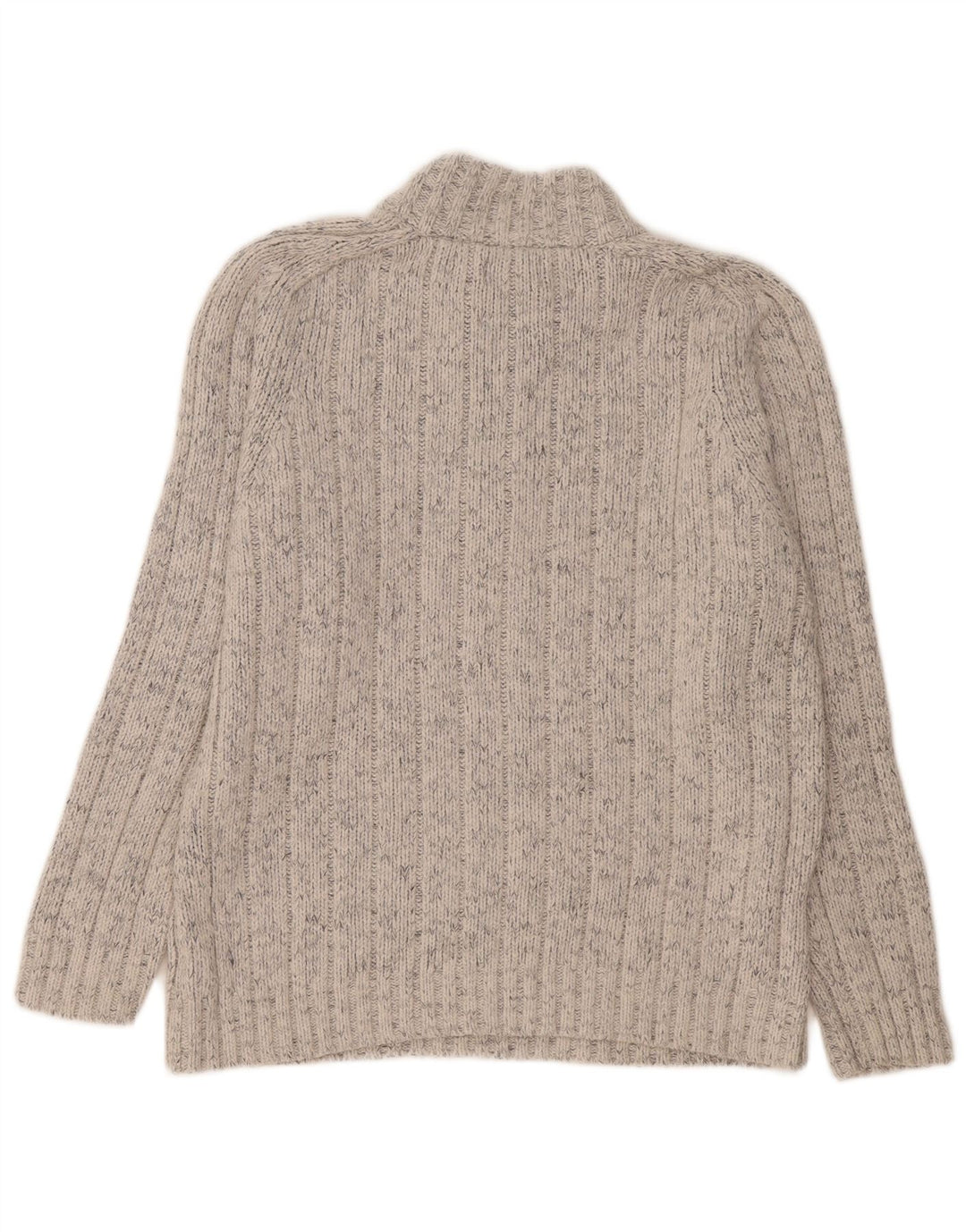 Marks & Spencer Mens Zip Neck Jumper Sweater Large Grey Flecked Acrylic