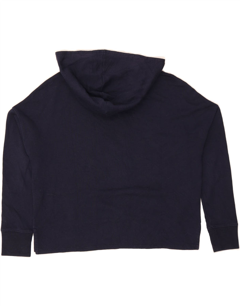 GAP Womens Oversized Graphic Hoodie Jumper UK 6 XS Navy Blue Cotton Vintage Gap and Second-Hand Gap from Messina Hembry 