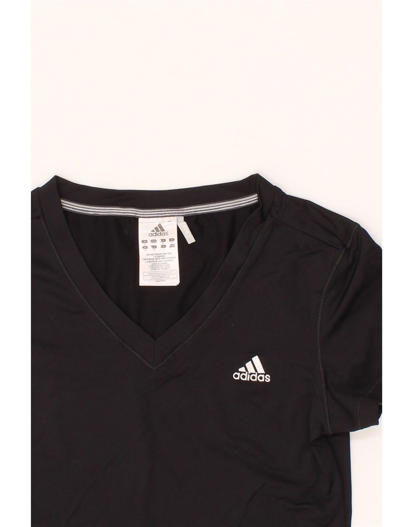 ADIDAS Womens Clima 365 T-Shirt Top UK 12 Medium Black Nylon Vintage Adidas and Second-Hand Adidas from Messina Hembry 