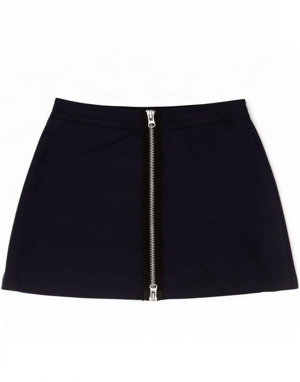 Zara Womens Mini Skirt Medium W28 Navy Blue Polyamide